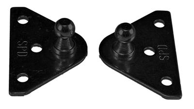 JR PRODUCTS, Multi Purpose Lift Support Bracket JR Products BR-1020 Used For Mounting Gas Lift Supports; Flat Shaped; 10 Millimeter Ball Stud; 3 Holes; Powder Coated; Black