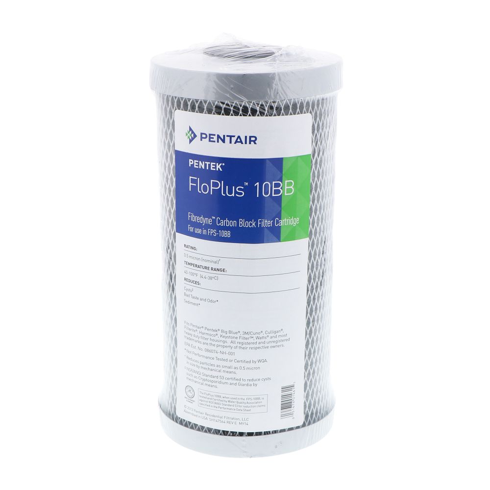 Pentair Water, Pentek 455905-43 FloPlus-10BB BigBlue CTO/Cyst 0.5 mic Filter