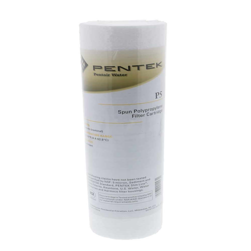 Pentair Water, Pentek P5 9-7/8" Spun-Bonded Polypropylene Sediment Filter 5 Mic