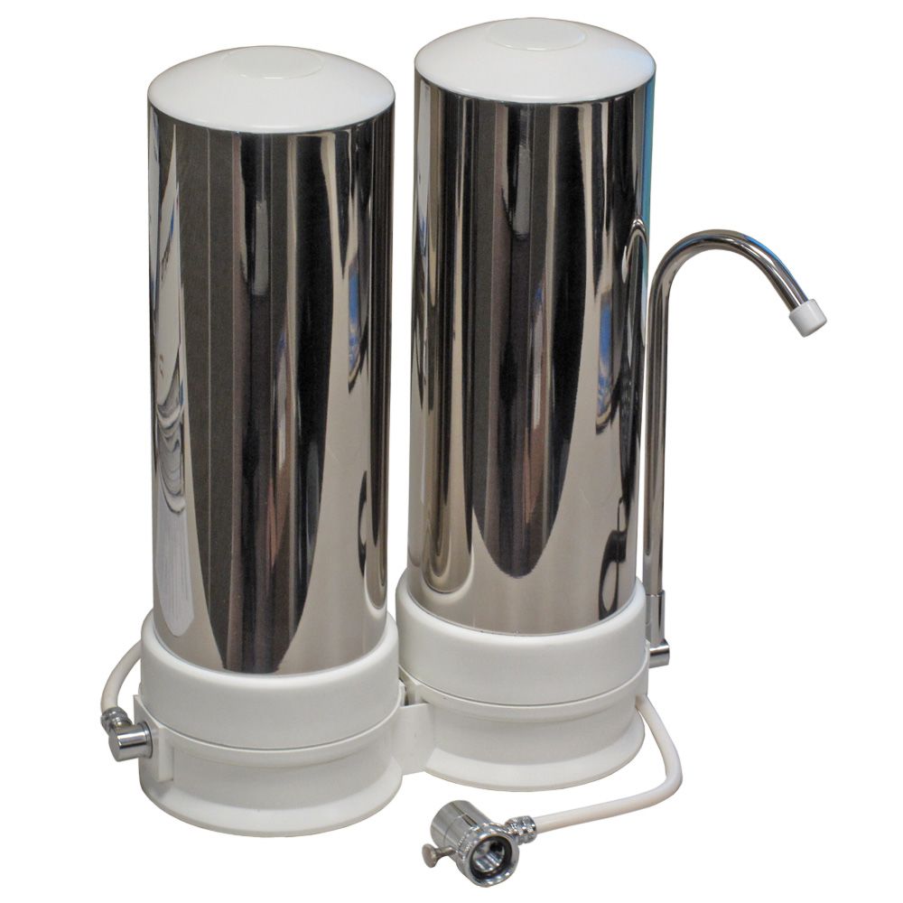 QMP, QMP603S Stainless Steel Double Countertop Water Filter System