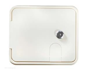 RV Designer, RV Designer® B150 - 6.5"H x 7.6"W Polar White Rectangular Electric Cable Hatch