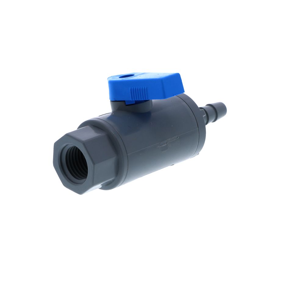 SMC, SMC Inline Ball Valve PVC FNPT/Barb - 1/4 ID Barb x 1/4 FNPT