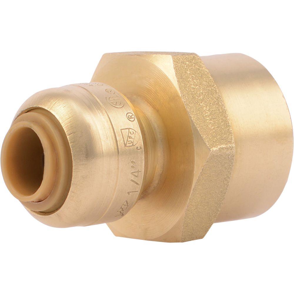 SharkBite®, SharkBite® U066LF Lead-Free Brass Push-to-Connect Female Adapter - 1/4" x 1/2" FPT