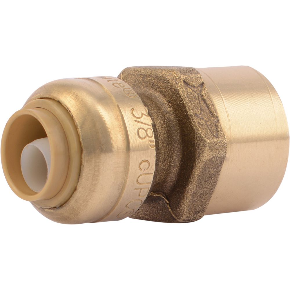 SharkBite®, SharkBite® U070LF Lead-Free Brass Push-to-Connect Female Adapter - 3/8" x 1/2" FPT