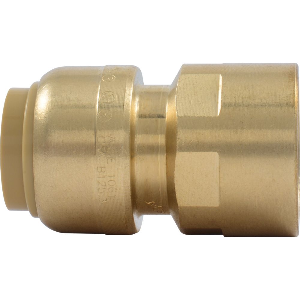 SharkBite®, SharkBite® U072LF Lead-Free Brass Push-to-Connect Female Adapter - 1/2" x 1/2" FPT