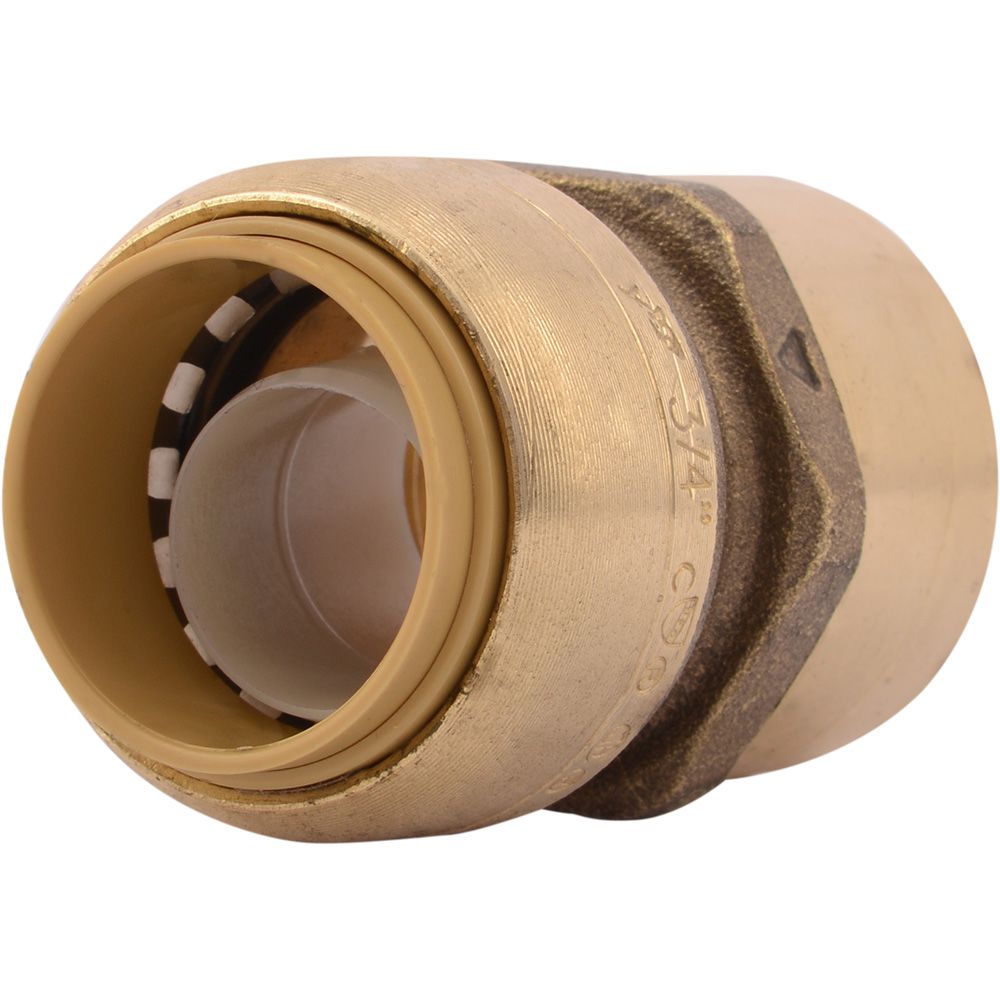 SharkBite®, SharkBite® U088LF Lead-Free Brass Push-to-Connect Female Adapter - 3/4" x 3/4" FPT