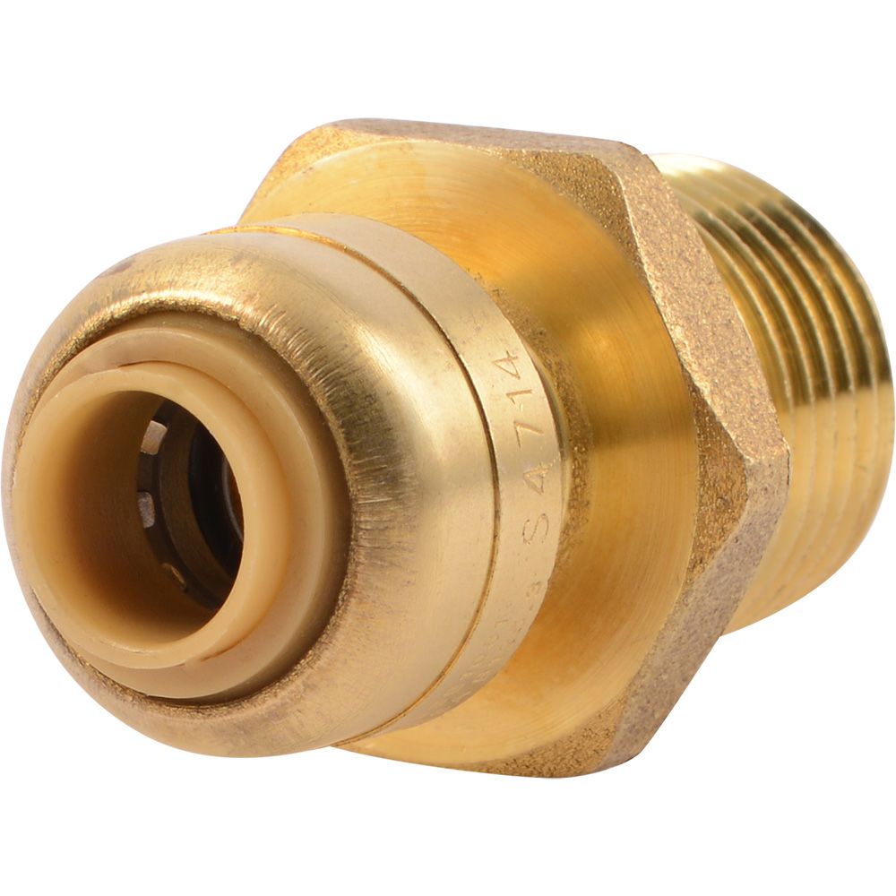 SharkBite®, SharkBite® U110LF Lead-Free Brass Push-to-Connect Male Adapter - 1/4" x 1/2" MPT