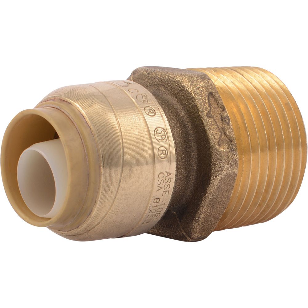 SharkBite®, SharkBite® U116LF Lead-Free Brass Push-to-Connect Male Adapter - 1/2" x 3/4" MPT