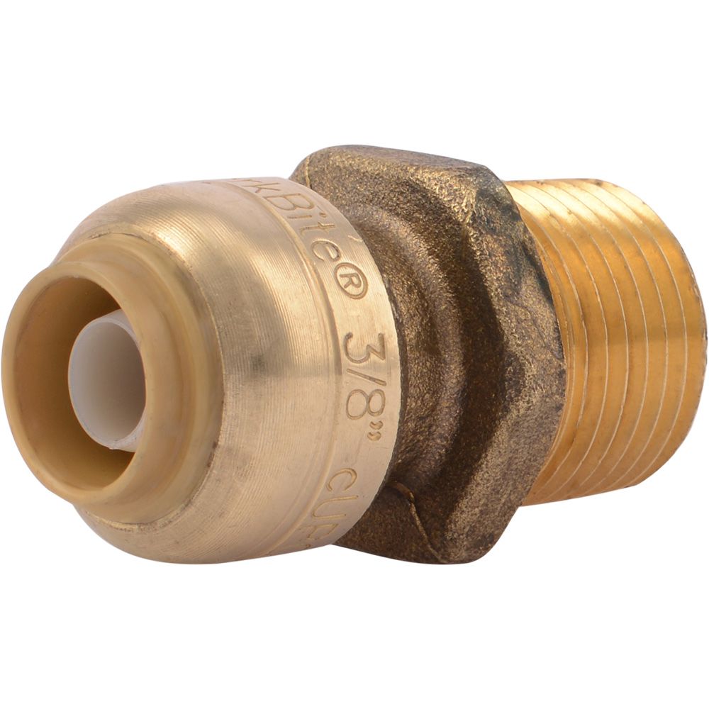 SharkBite®, SharkBite® U118LF Lead-Free Brass Push-to-Connect Male Adapter - 3/8" x 1/2" MPT