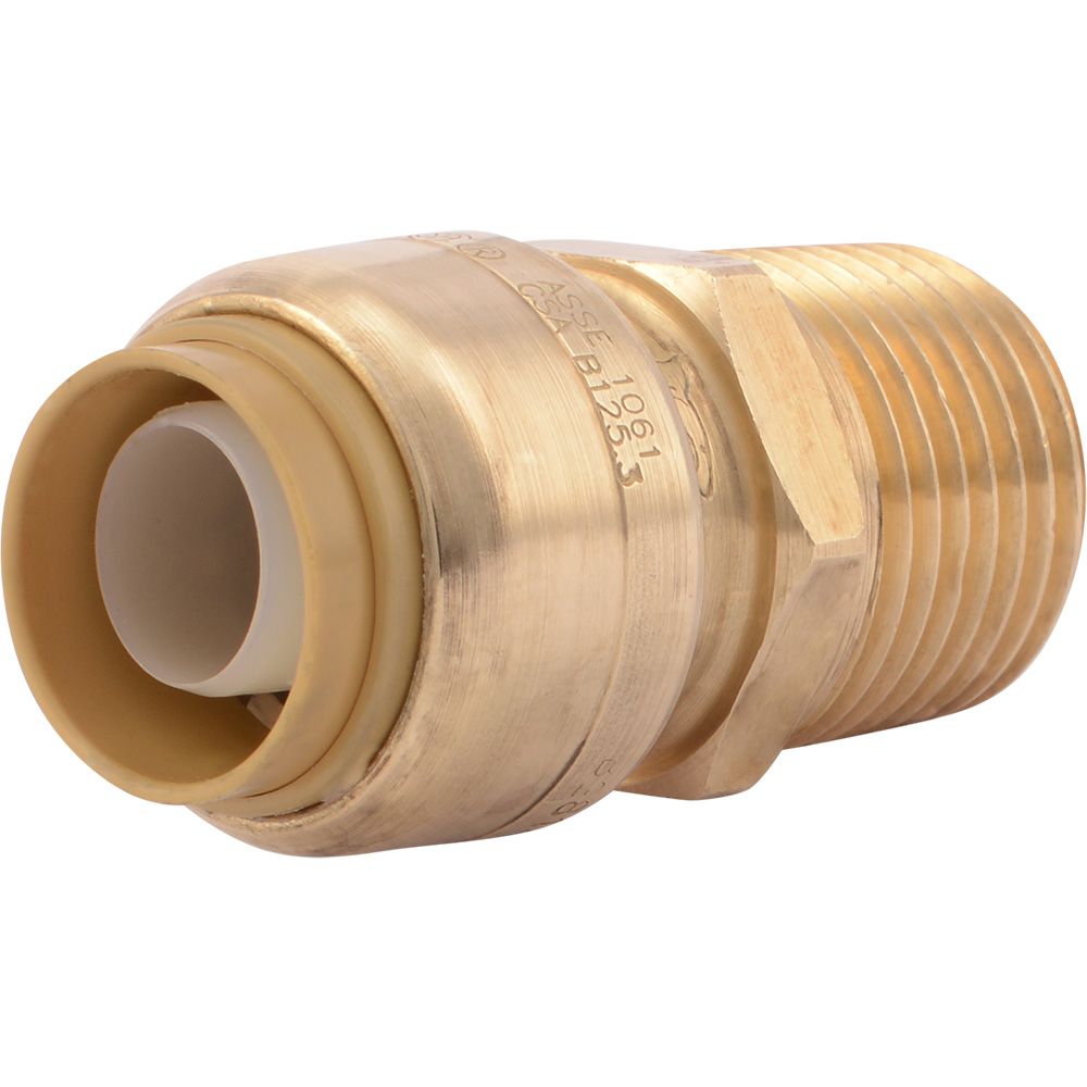 SharkBite®, SharkBite® U120LF Lead-Free Brass Push-to-Connect Male Adapter - 1/2" x 1/2" MPT