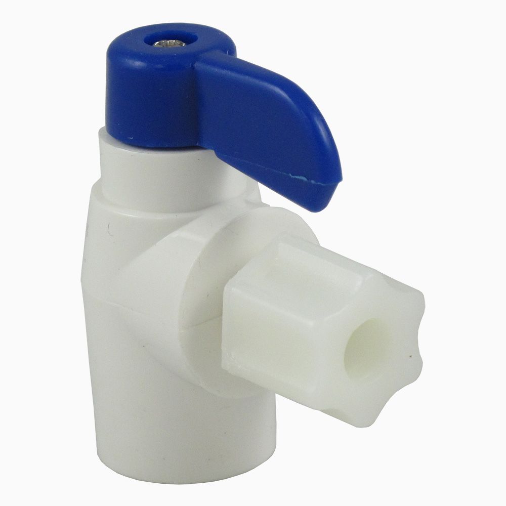 CCK Automations, Shut-Off Valve Elbow Polypropylene - BV-102A - BV-102-JC - 1/4" FPT x 1/4"