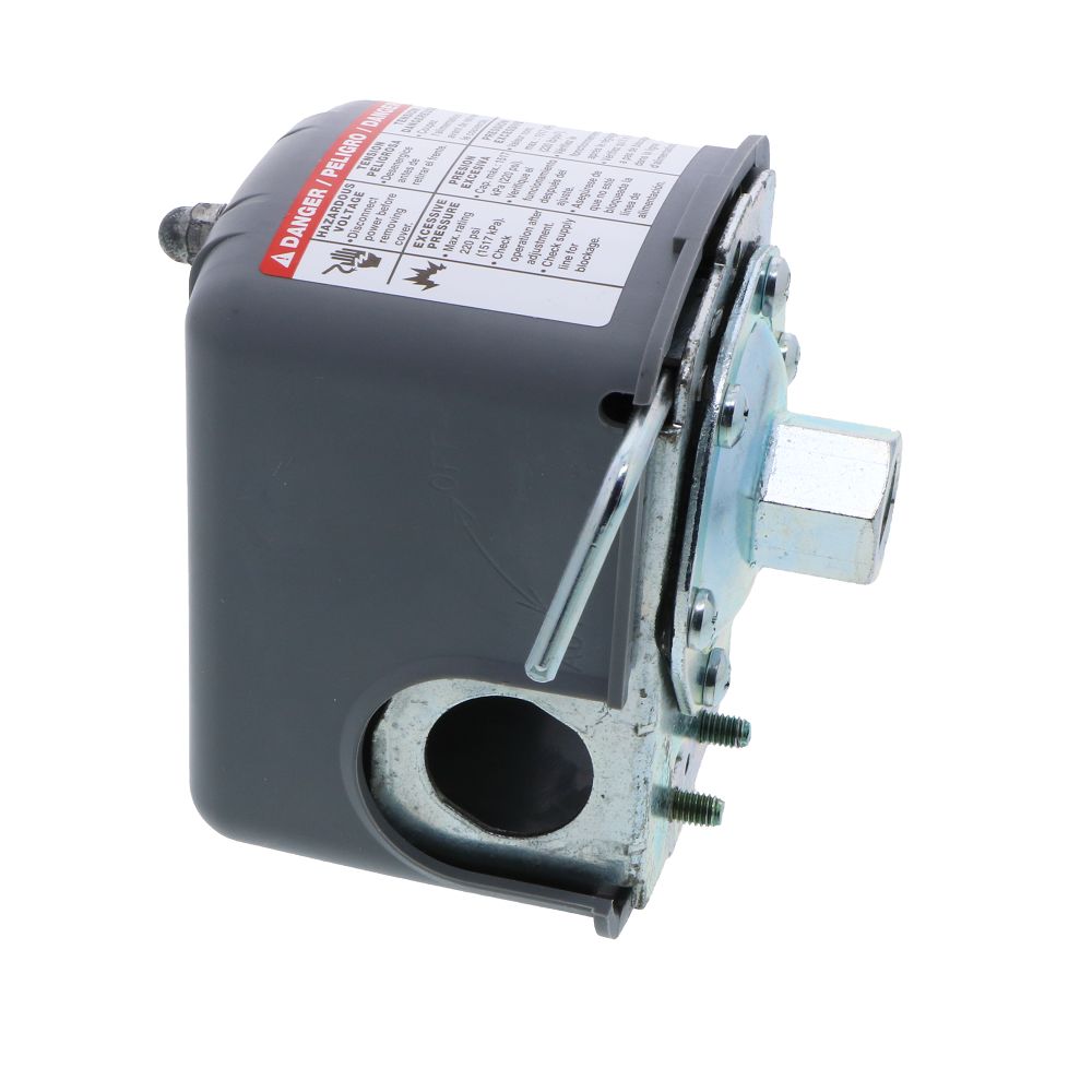 Square D, Square D Pressure Switch, Hi Press NC, DPST, 20/40 PSI adjustable, ON/OFF Lever, Diaphragm 9013FSG2J20M1