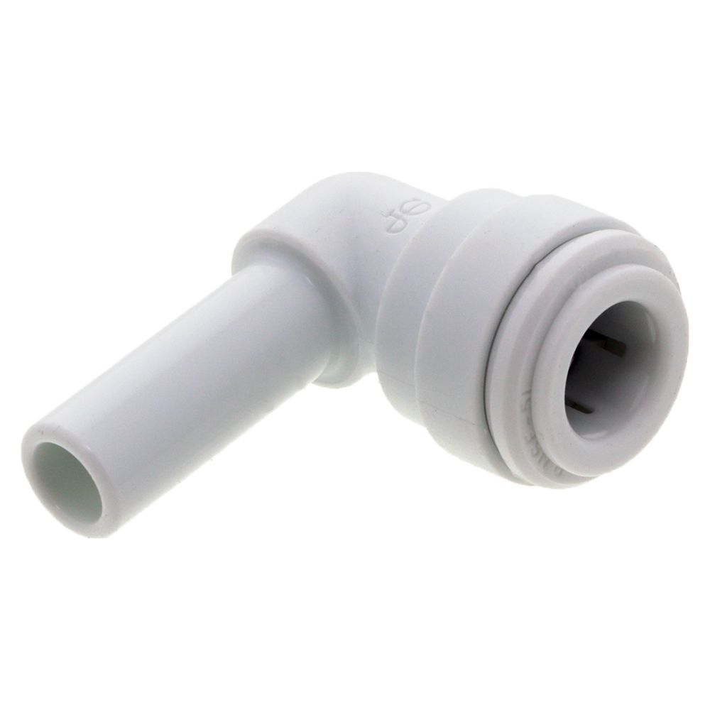 John Guest, Stem Elbow Connector Acetal (white) - 3/8 Stem x 3/8