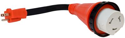 VALTERRA LLC, Valterra Power Cord Adapter, 15 Amp Male To 50 Amp Female, 12" Dog Bone - A10-1550DVP