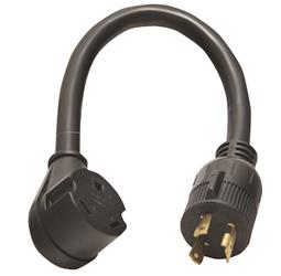 VALTERRA LLC, Valterra RV Power Cord Adapter, 3 Prong Male To 30 Amp Female 12" Twist Lock - A10-G30330VP