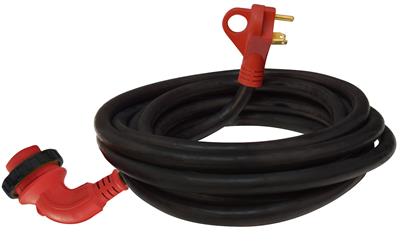 VALTERRA LLC, Valterra® A10-3025ED90 - Mighty Cord™ 25' LED Lighted Extension Power Cord with Handle Grip (30A Straight Male x 30A Locking Female)